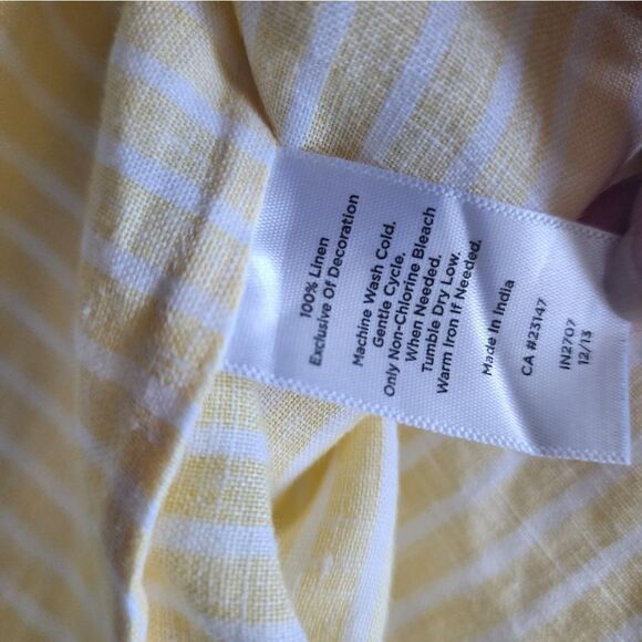 Talbots 100% linen Beach breeze stripe 2/4 sleeve blouse - Picture 13 of 13